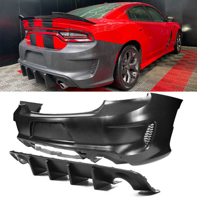 2015-2023 Dodge Charger Widebody SRT Unpainted Front Rear LED Bumpers