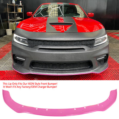 2015-2023 Dodge Charger Widebody Front Bumper Cover Pink Lip LED PP