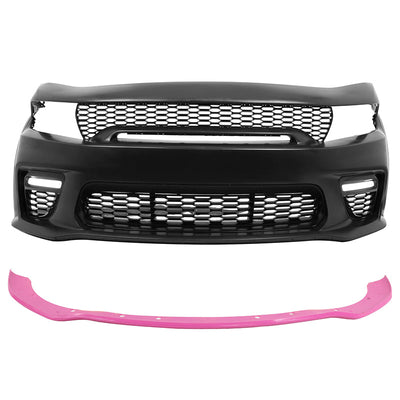 2015-2023 Dodge Charger Widebody Front Bumper Cover Pink Lip LED PP
