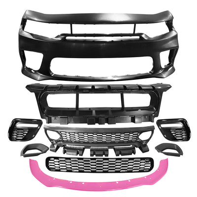 2015-2023 Dodge Charger Widebody SRT LED Front Bumper Cover Pink PP