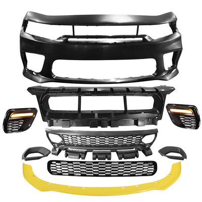2015-2023 Dodge Charger Widebody SRT Bumper Cover Yellow Lip LED