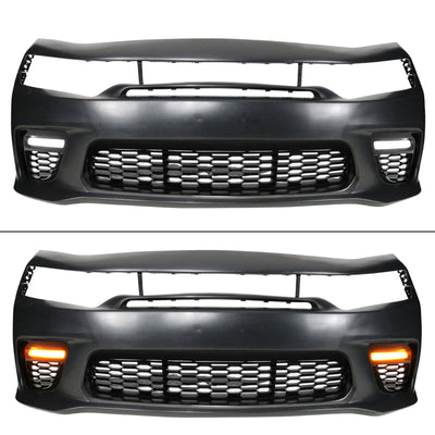 2015-2023 Dodge Charger Widebody LED Bumper Cover Matte Black Lip PP