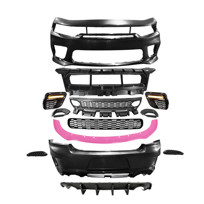 2015-2023 Dodge Charger Widebody SRT Rear Front Bumper Pink Lip PP LED