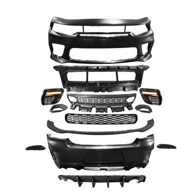 2015-2023 Dodge Charger Widebody SRT LED Front Bumper Matte Black Lip
