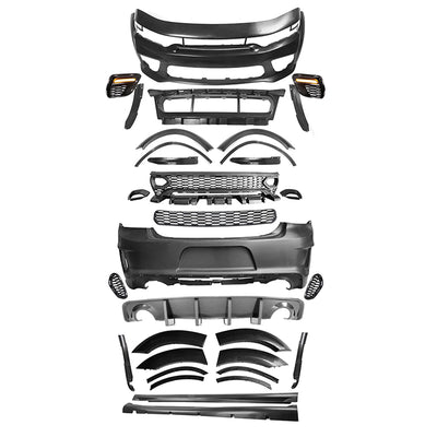 2015-2023 Charger Widebody Rear Bumper Covers W/ SRT Grilles LED ABS
