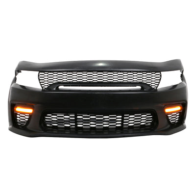 2015-2023 Charger IKON Gloss Black Front Rear Bumper Covers LED PP