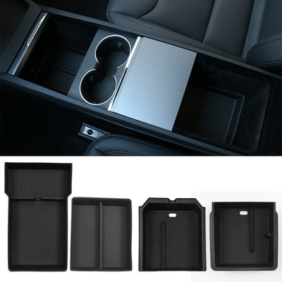2024-2025 Tesla Model 3 Lower+Upper Center Armrest+Console Storage Box