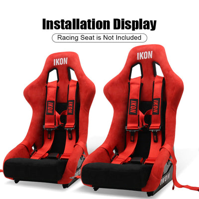 Universal Racing Seat Belt Harness 3" 4 Point Strap Buckle Nylon Red