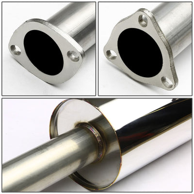 90-93 Honda Accord Single Rolled Tip Catback Exhaust - Stainless Steel