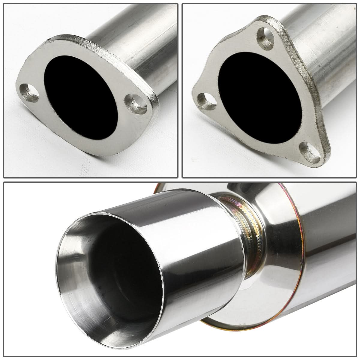 94-97 Honda Accord Single Rolled Tip Catback Exhaust Stainless Steel