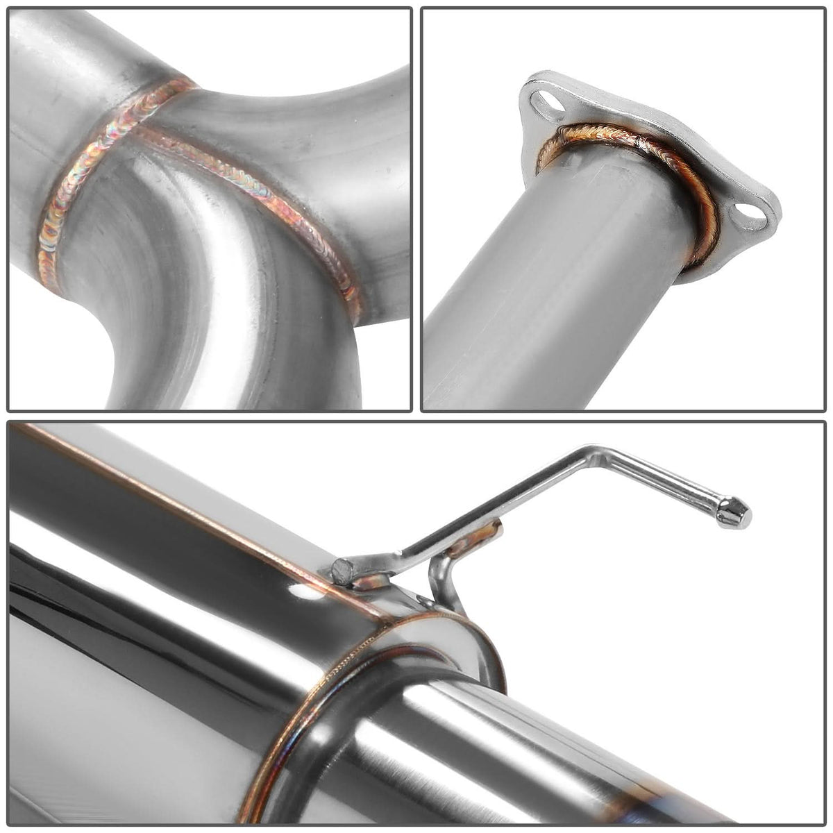 98-02 Honda Accord V6 Dual Burnt Tip Catback Exhaust Stainless Steel