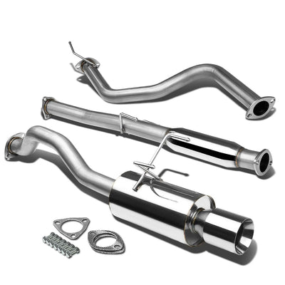 92-00 Honda Civic Catback Exhaust Single Rolled Tip Stainless Steel