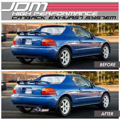 1993-1997 Honda Del Sol Catback Exhaust Single Burnt Tip Stainless Steel
