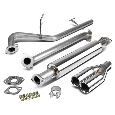 2006-2011 Kia Rio Dual Rolled Tip Catback Exhaust Stainless Steel
