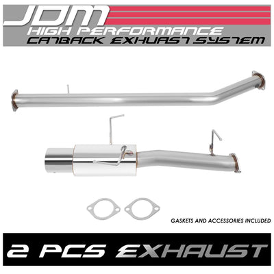 95-98 Nissan 240SX Single Tip Catback Exhaust - Stainless Steel
