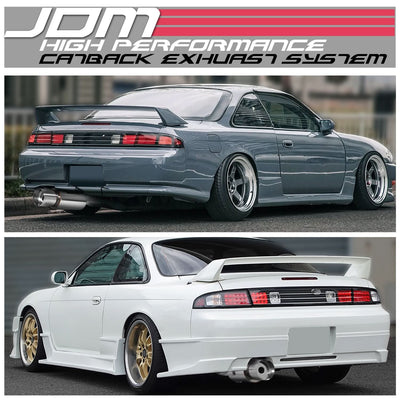 95-98 Nissan 240SX Single Tip Catback Exhaust - Stainless Steel