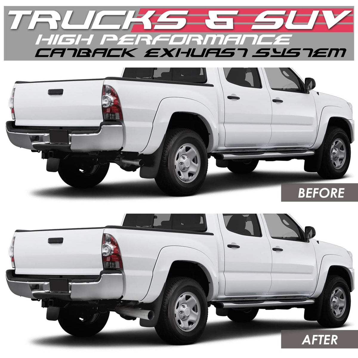 2013-2015 Toyota Tacoma Catback Exhaust Single Tip Stainless Steel