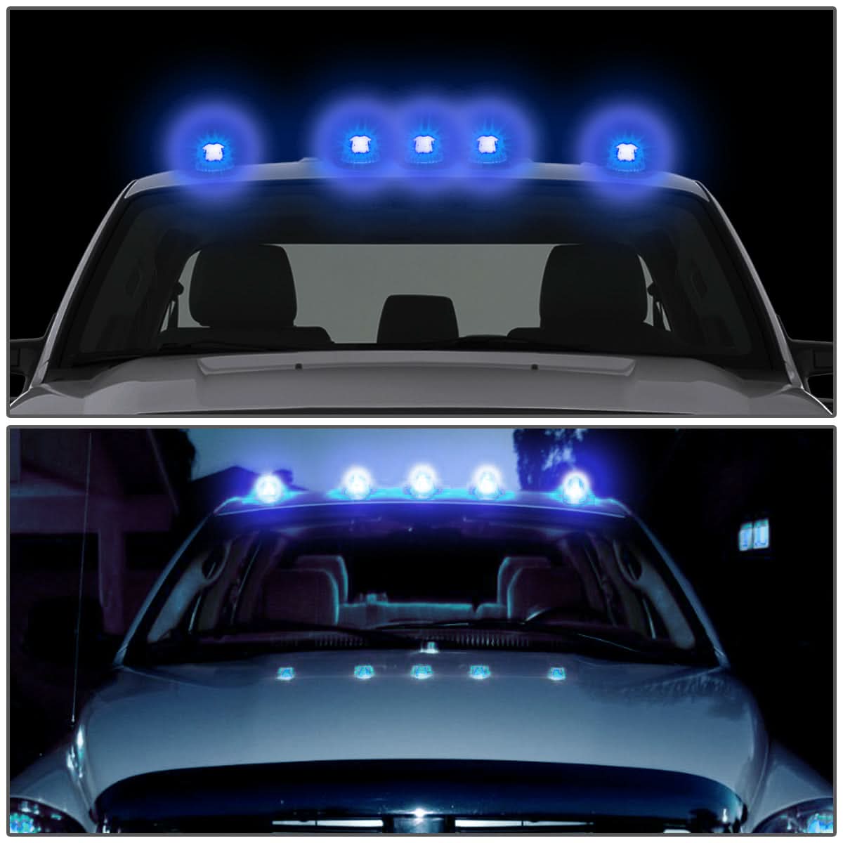94-98 Dodge Ram 2500/3500 Cab Light Chrome Housing Blue LED