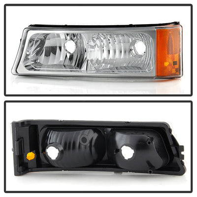 SPYDER Xtune Chevy Silverado 03-06 Bumper Lights Amber Reflector Chrome CBL-JH-CSIL03-AM-E 5079299