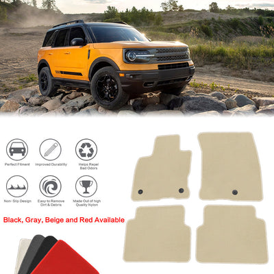 2021-2025 Ford Bronco Sport Nylon Floor Mats Front Rear Carpets