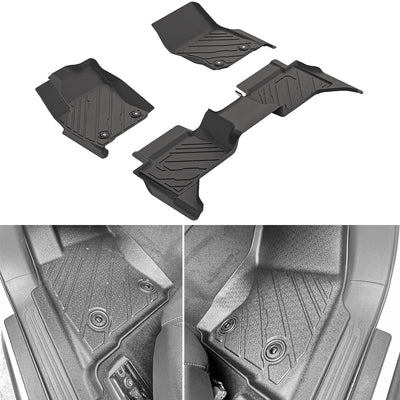 2024-2025 Toyota Tacoma Crew Cab 3D Floor Mats All Weather Carpets TPE