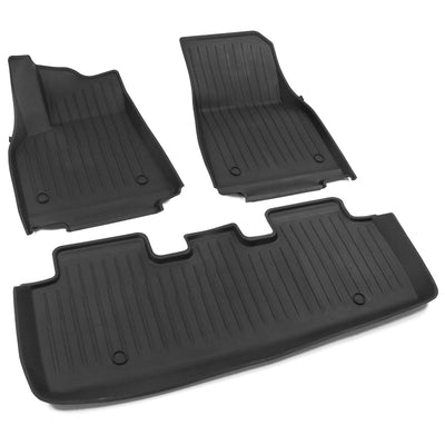 Car Floor Mat for 2020-24 Tesla Model Y 3D Black Carpets Injection TPE