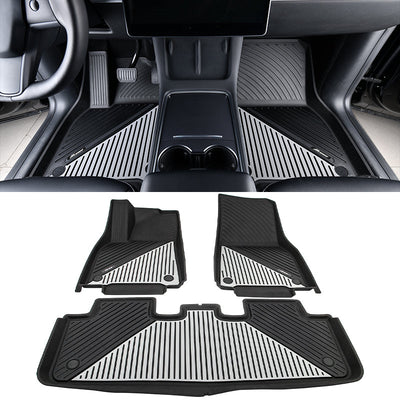 2020-2024 Tesla Model Y 3D Floor Mats Liner Black& Gray TPE Injection