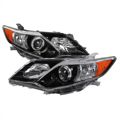Spec-D 12-14 Toyota Camry Headlights Projector Jet Black/Clear Amber