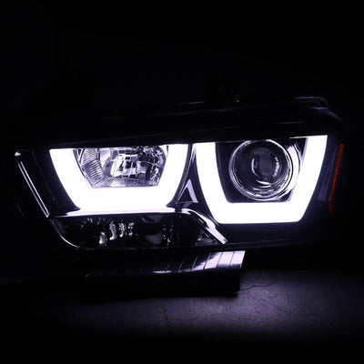 Spec-D 11-14 Charger U-Shape LED Headlights Black/Smoked