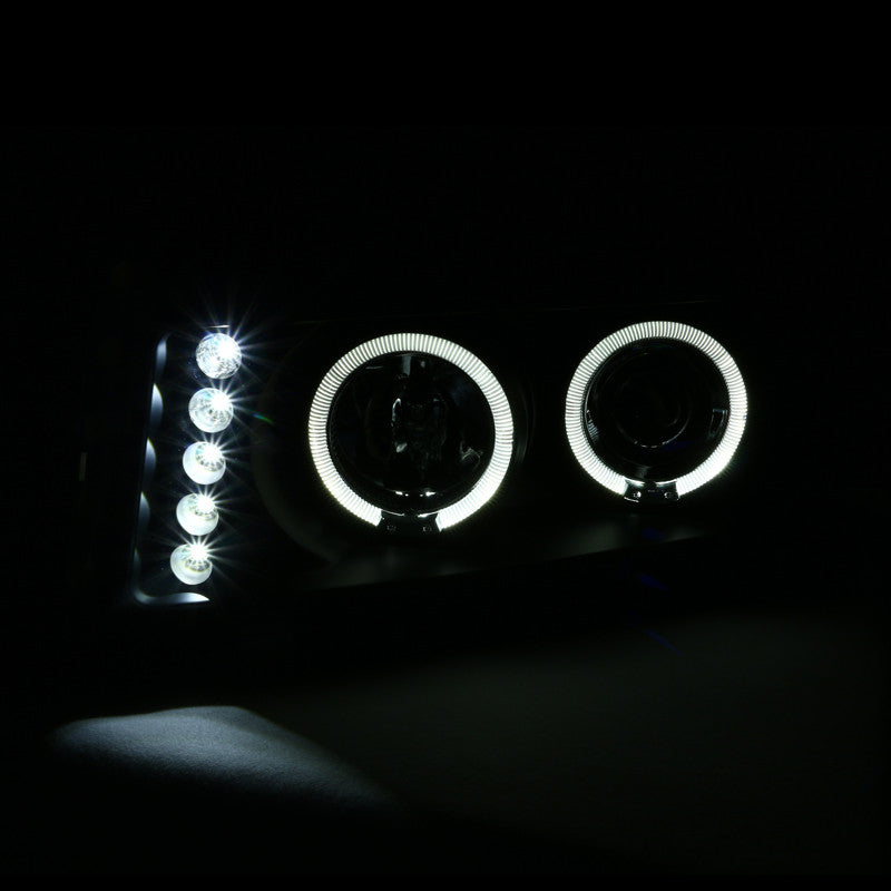 Spec-D 04-12 Chevy Colorado Dual Halo Headlights Black