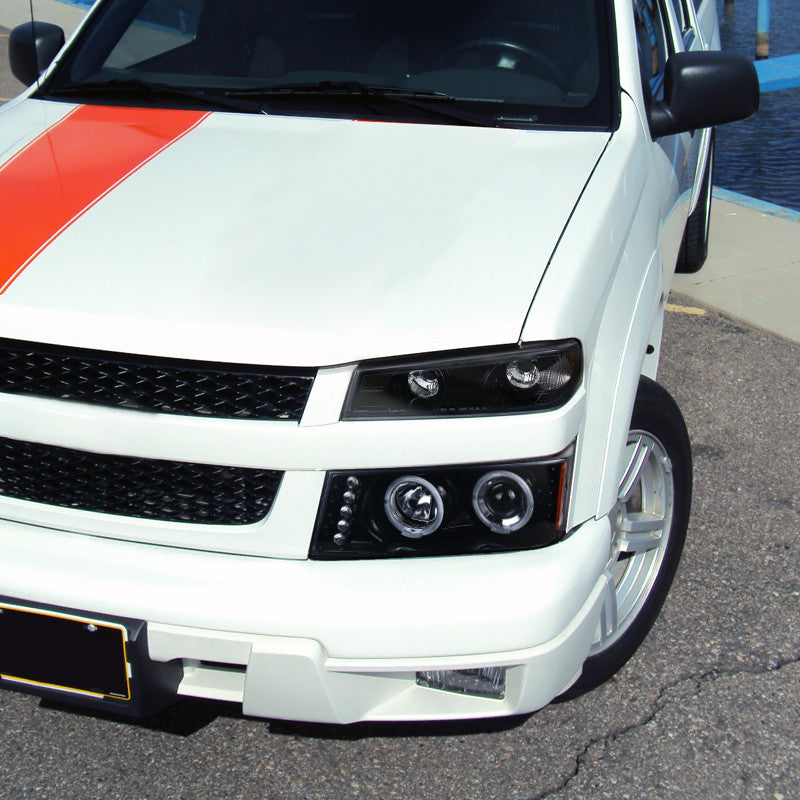 Spec-D 04-12 Chevy Colorado Halo Projector Headlights Black/Smoked