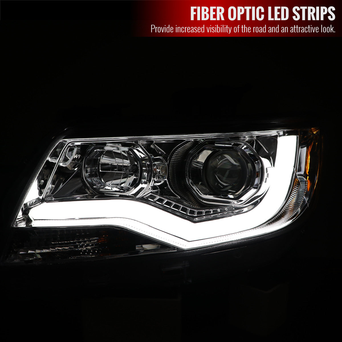 Spec-D 15-22 Chevy Colorado Headlights LED Bar Projector Chrome