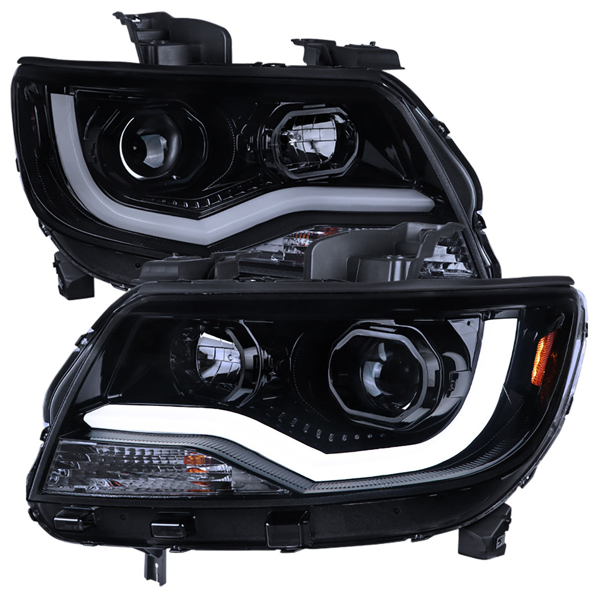 Spec-D 15-22 Chevy Colorado Headlights LED Bar Projector Smoked