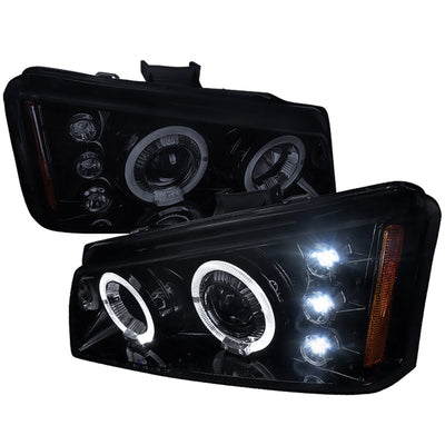 Spec-D 02-06 Avalanche 03-07 Silverado Halo Headlights Smoked