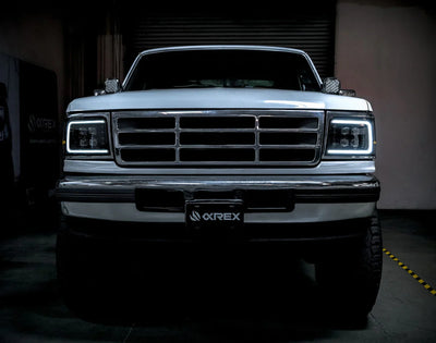 AlphaRex 92-96 Ford F-Series/Bronco NOVA-Series LED Projector Headlights Black