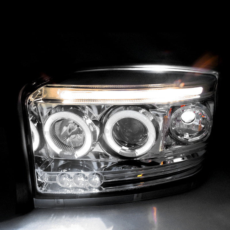 Spec-D 05-07 Dodge Dakota Halo Projector Headlights Chrome