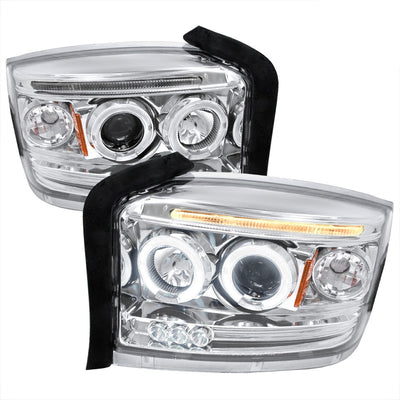 Spec-D 05-07 Dodge Dakota Halo Projector Headlights Chrome