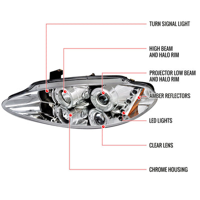 Spec-D 98-04 Dodge Intrepid R8 Projector Headlights Chrome