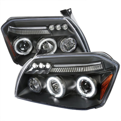 Spec-D 05-07 Dodge Magnum Halo Projector Headlights Black