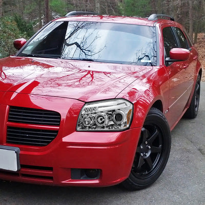 Spec-D 05-07 Dodge Magnum Dual Halo Projector Headlights Chrome/Clear