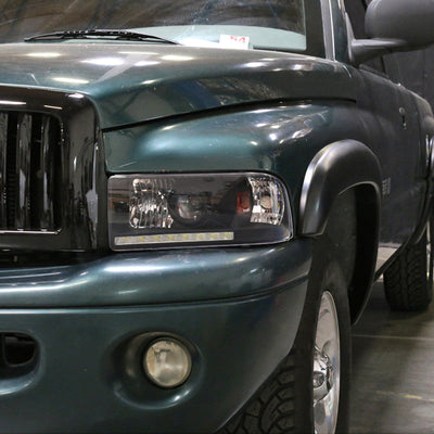 Spec-D 94-02 Dodge Ram Projector Headlights Matte Black/Clear