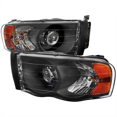 Spec-D 02-05 Dodge Ram 1500 2500 3500 Headlights Black/Amber