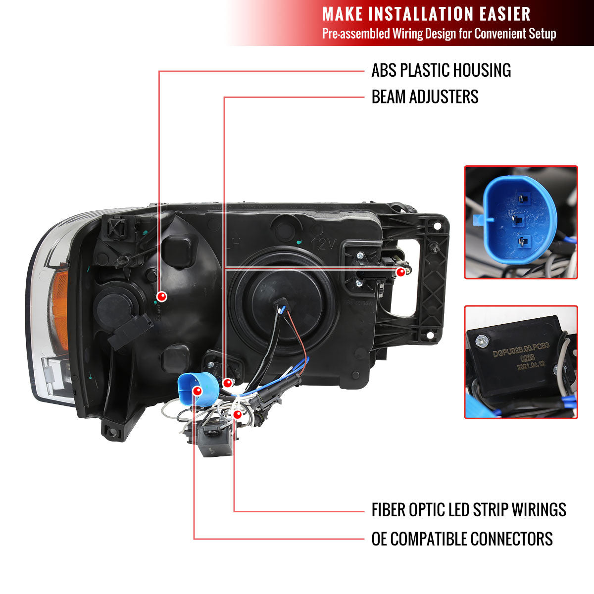 Spec-D 02-05 Dodge Ram 1500 2500 3500 Projector Headlights Chrome