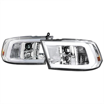 Spec-D 09-18 Dodge Ram 1500 2500 3500 LED C-Bar Headlights Chrome