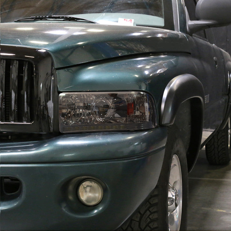 Spec-D 94-01 Dodge Ram Projector Headlights Chrome Smoked