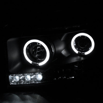 Spec-D 06-08 Dodge Ram Halo LED Projector Headlights Black