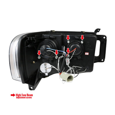 Spec-D 02-05 Dodge Ram Halo LED Projector Headlights Chrome