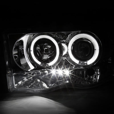 Spec-D 02-05 Dodge Ram Halo LED Projector Headlights Chrome