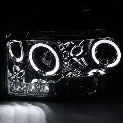Spec-D 06-08 Dodge Ram Halo LED Projector Headlights Chrome
