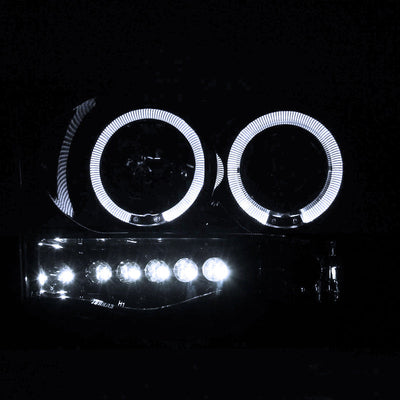 Spec-D 02-05 Dodge Ram Dual Halo Projector Headlights Smoked